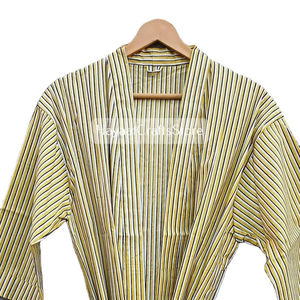 Bata de algodón a rayas para mujer, con cinturón, manga tres cuartos, estilo kimono, transpirable, para verano - Product Image 5