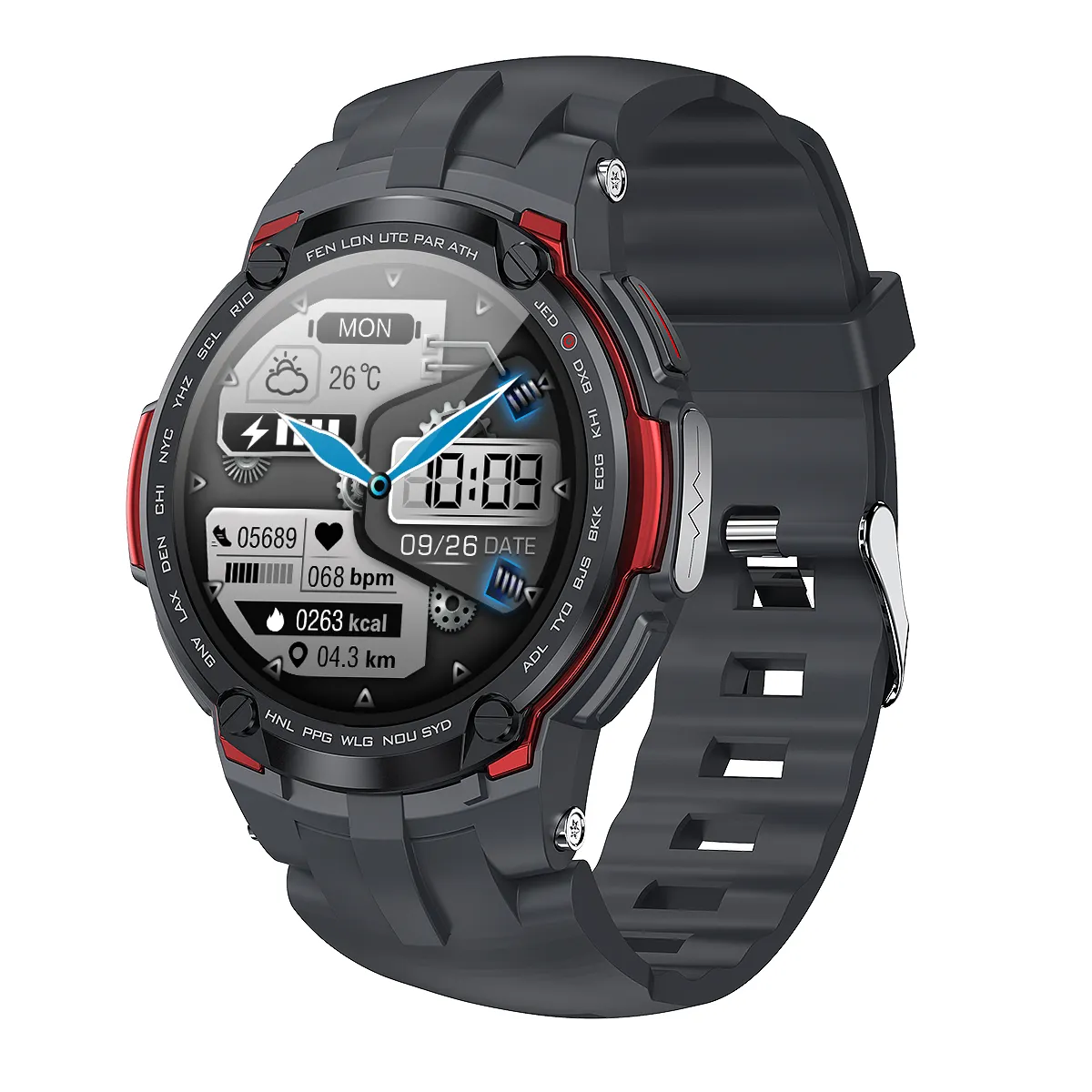 V6 Large HD Screen Sport Smartwatch Health Blood Oxygen Fitness Reloj ECG Smart Watch Waterproof For Apple Huawei Xiaomi 2023