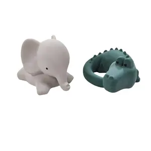 圣诞礼物双酚a免费卡通动物大象鳄鱼喷水淋浴沐浴玩具硅胶儿童沐浴玩具