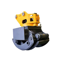 Grappin rotatif hydraulique pour excavatrice, pour bois, grumes et pierres en foresterie, avec accessoire de scie grappin en option