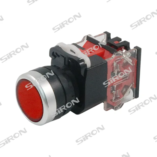 SiRON H011 (C) H013 (C) 22mmランプセルフロックフラットプッシュボタンスイッチ付き