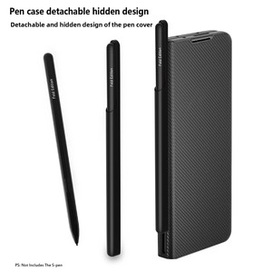 เคสหนังบางเบาสำหรับ Samsung Galaxy Z Fold 4 พร้อมช่องใส่ปากกา TPU ดีไซน์ฝาพับ - Product Image 3