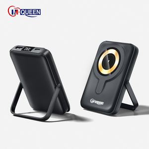 Batterie externe magnétique portable personnalisée 22,5 W, mini power bank sans fil 10000 mAh avec support - Product Image 1
