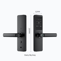 Serrure Intelligente F8 en Bois et Aluminium avec Reconnaissance Faciale, Empreinte Digitale, Code, Carte, Contrôle par Application, Stockage Cloud, WiFi TUYA Home