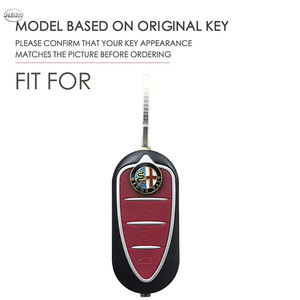 เคสใส่กุญแจรถซิลิโคน3ปุ่มสำหรับ Alfa Romeo Mito Giulietta GTO 159 <span class=keywords><strong>GTA</strong></span> 4C Mito เคสป้องกันผิวพวงกุญแจระยะไกลแบบพับได้ - Product Image 3