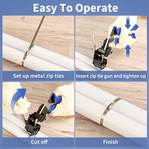 حزمة من المصنع ، قفل كروي ، ربطة عنق من الفولاذ المقاوم للصدأ ، ربطة عنق بسحاب ، معدنية ، من مواد من من الكيبل ، ولفات ربطة عنق - Product Image 5