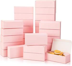 Boîtes à biscuits roses, petites boîtes à pâtisserie pour desserts, gâteaux, beignets, tartes, bonbons (6 x 3 x 1,8 pouces, rose) - Product Image 1