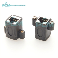 Acoplador de alimentación CAT5e RJ45 8P8C hembra a hembra, bloqueo de tornillo de mamparo, adaptador de montaje en Panel empotrado, enchufe Ethernet LAN