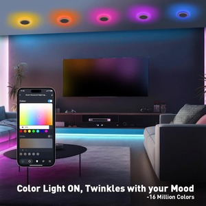 Panneau lumineux LED intelligent bicolore transfrontalier 6 pouces, lot de 6, RGBCW, pleine couleur, compatible Alexa, Google et Siri, intensité variable, certifié ETL - Product Image 4