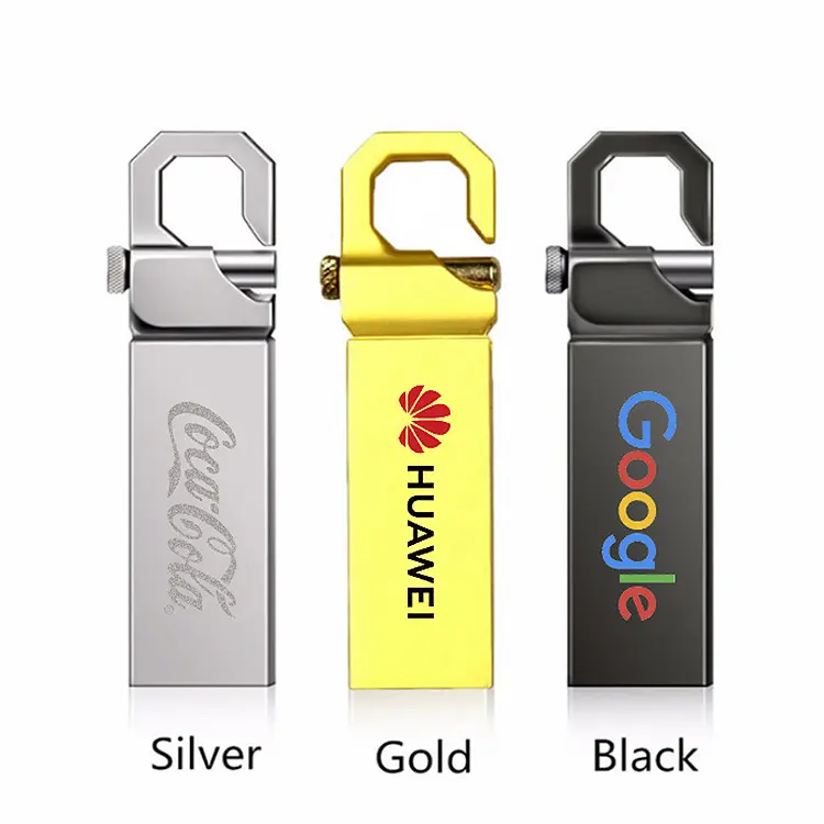 YUQI-Pen Drive Mini USB Flash Drive dengan Kunci USB Kustom, Memory Stick, 8GB, 4GB, 2GB, 1GB, 128GB, 32GB, 16GB, 64GB, 2.0, 3.0