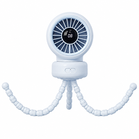 Ventilateur rechargeable pour poussette avec grille de sécurité dense, longue autonomie de la batterie, pour poussette, berceau, vélo, bureau