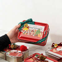Boîtes en métal personnalisées avec logo imprimé UV pour biscuits, gâteaux, tiramisu, pâtisseries, avec fermeture à boucle coulissante