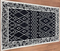 Tapis en laine tufté à la main à motifs floraux, design moderne, doux, de qualité supérieure, pour salon, chambre à coucher, décoration élégante pour la maison, lavable, antistatique