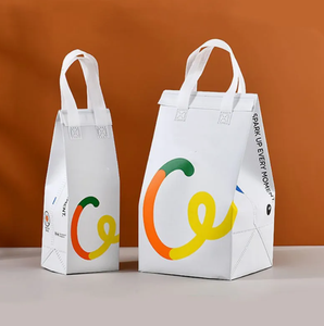 Sac de livraison de café et de jus écologique personnalisé, logo imprimé sur écran, non tissé, avec isolation en aluminium, pour boissons, pique-nique - Product Image 1