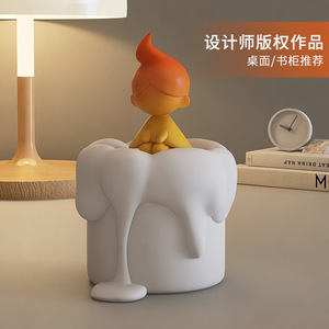 Candle Girl Resin <b>Ornament</b> Irregular Shape Modern Design Desktop Decoration for Living Room Bookshelf - Product Image 5
