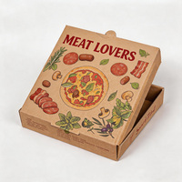 Boîte à pizza en carton ondulé brun foncé personnalisée de luxe, imprimée en offset, imperméable, emballage alimentaire de qualité alimentaire