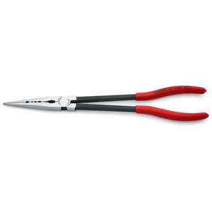 Knipex-28 71 280 SB คีมหนีบจมูกยาวที่มีโปรไฟล์ตามขวางเป็นรูปแฉกสีดำหัวขัดที่จับพลาสติก - Product Image 1