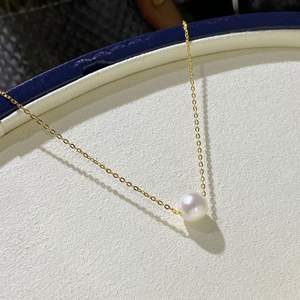 Collares con Colgante de Perlas de Agua Dulce Redondas de 8-9 mm, Plata de Ley S925, Estilo Lujoso de Zhuji, Verano 2025 - Product Image 1