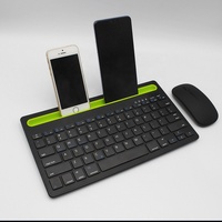 Keyboard Nirkabel Mini dan Mouse Combo, Keyboard Mouse BT Isi Ulang untuk iPad, Ponsel, Tablet, Laptop