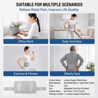 Ceinture de soutien lombaire réglable et respirante avec coussinets de massage par points d'acupression pour soulager les douleurs du bas du dos, idéale pour le bureau et les personnes âgées