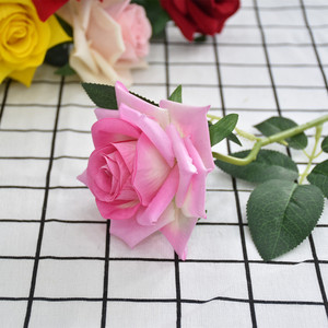 AF10103 vendita calda artificiali grandi Rose mazzo <span class=keywords><strong>di</strong></span> <span class=keywords><strong>fiori</strong></span> <span class=keywords><strong>di</strong></span> seta giardino rosso singolo velluto rosa floreale - Product Image 6