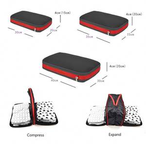 Juego de 3 Bolsas de Compresión Ligeras para Viaje, Cubos de Embalaje Expandibles de Doble Capa para Ropa - Product Image 4