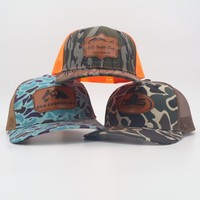 Gorras Deportivas Personalizadas al por Mayor, Gorras Trucker 112, Gorras de Béisbol de 6 Paneles a la Moda para Caza, Gorras de Malla con Parche de Cuero para Hombre, Estilo Richardso