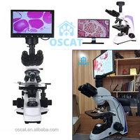 OSCAT Veterinary Trinocular Biological Microscope 5 Million HD Imaging Reusable Dog Compatible Adjustable Focus 1-Year Warranty