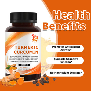 Cápsulas de Cúrcuma y Curcumina Orgánicas OEM ODM, con Pimienta Negra, Promueven los Antioxidantes, Apoyan la Salud Cognitiva - Product Image 2