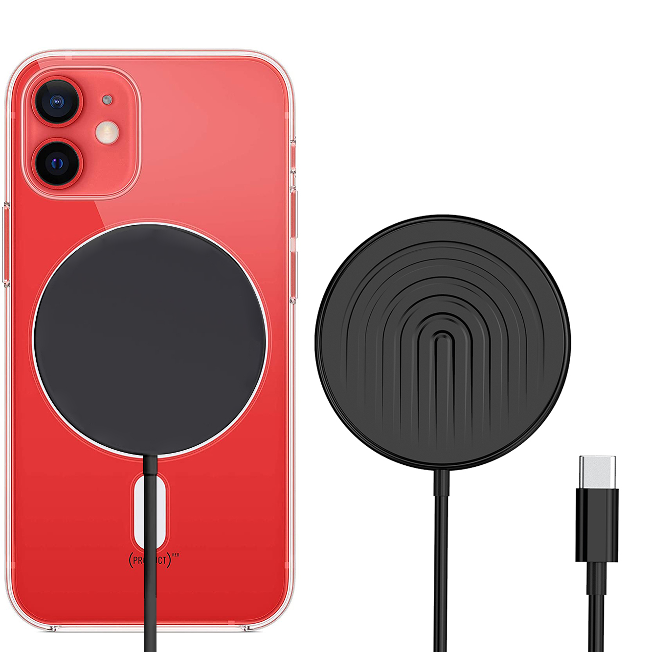 Новинка OEM ODM 15 Вт Type-c Беспроводное зарядное устройство Быстрая Зарядка QI под заказ магнитное зарядное устройство черное