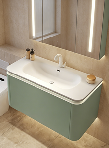 Customizable different colour Modern Bathroom Vanity Combos Ceramic MDF Construction Smart Mirror Offices - Product Image 4