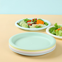 Ensemble de 6 assiettes écologiques de couleur pastel, lavables au lave-vaisselle, réutilisables, pour cuisines et fêtes très occupées