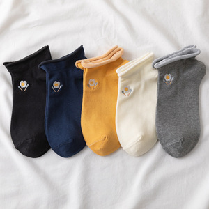 Women's Cotton Ankle Socks Breathable Korean Style Boat Socks For Youth Casual Wear - Product Image 4