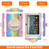 Étui Tablette Robuste 2022 Anti-Choc pour Enfants Kindle Fire HD 8 Android, Coque de Protection Arrière en Silicone et PC 8 Pouces