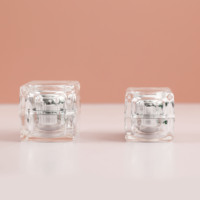 Pot à crème de luxe, vente de fournisseur chinois, carré Transparent en cristal, pot à crème acrylique 15g 30g