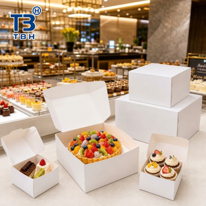 Food Grade Plain <b>White</b> Cake <b>Box</b> 6x4x3 Inch Foldable Paper Pastry Container for Cafe Hotel Night Market OEM ODM Support - Product Image 5