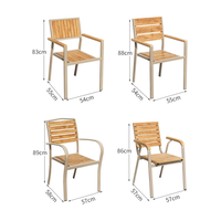 Ensemble de table à manger 5 pièces pour 4 personnes avec chaises en bois, ensemble de dîner moderne et compact pour restaurant, café, brunch