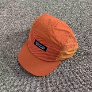 American Style Bata Workwear Inspired 5 Panel Corduroy Cap Corduroy Paneled Color <b>Block</b> Trendy Baseball Cap Embroidery - Product Image 2