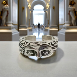 Grec Antique <span class=keywords><strong>Chic</strong></span> à la mode demi-visage ouvert anneau déesse Vénus cuivre bijoux pour femmes et hommes pour les fêtes et les cadeaux - Product Image 5