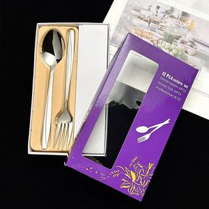 Ensemble de cuillères et de fourchettes en acier inoxydable doré de haute qualité, 12 pièces, ensemble de couverts avec emballage violet pour mariage, maison, restaurant - Product Image 4