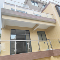 Garde-corps en verre réglable pour balcon, design moderne, en acier inoxydable, avec poteau carré, pour villa et hôtel, en verre trempé