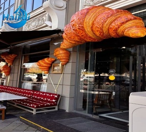 Sculpture de <span class=keywords><strong>croissant</strong></span> en fibre de verre pour façade de boulangerie, décoration artistique confortable et ludique pour devanture de magasin, statue en forme de pain - Product Image 1