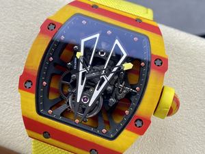 Reloj Mecánico Luminoso a Prueba de Agua de Súper Calidad, Movimiento Tourbillon de Fábrica BBR, RM27-03 NTPT, Esqueleto de Carbono Amarillo - Product Image 3