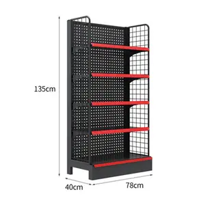 Dupla face supermercado prateleiras mercearia equipamentos supermercado metal gôndola prateleira prateleira prateleira exibição Rack