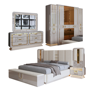 Set Completo di Mobili per Camera da Letto di Lusso Turco <span class=keywords><strong>Istanbul</strong></span>, Letto Matrimoniale Moderno con Struttura in Legno, Arredamento di Alta Gamma per Camera da Letto - Product Image 6