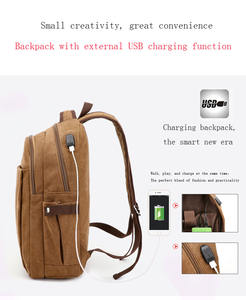 Nueva mochila para portátil de lona con puerto USB para cargar, estilo coreano, para estudiantes de secundaria y universitarios. - Product Image 6