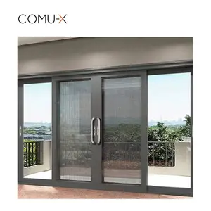 Narrow Slim Frame Partition Indoor Glass Sliding Door Custom Design Aluminium Interior Tempered Glass Sliding Door