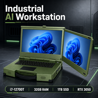 Industrial Dual Display Portable Rugged Computer Intel Core I7-12700H 32GB RAM 1TB SSD RTX 3050 Workstation in Stock
