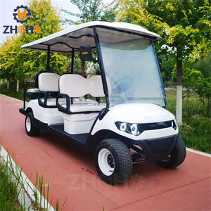 Cadeau du Nouvel An Voiturette <span class=keywords><strong>de</strong></span> golf électrique personnalisée <span class=keywords><strong>blanche</strong></span> simple 6 places Convient aux hôtels et au <span class=keywords><strong>camping</strong></span> - Product Image 1