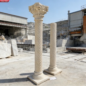 Colonne a spirale scanalate in marmo bianco intagliate a mano YOUFINE, capitello corinzio, <span class=keywords><strong>pilastri</strong></span> in stile romano <span class=keywords><strong>per</strong></span> decorazione di ville e hotel - Product Image 2